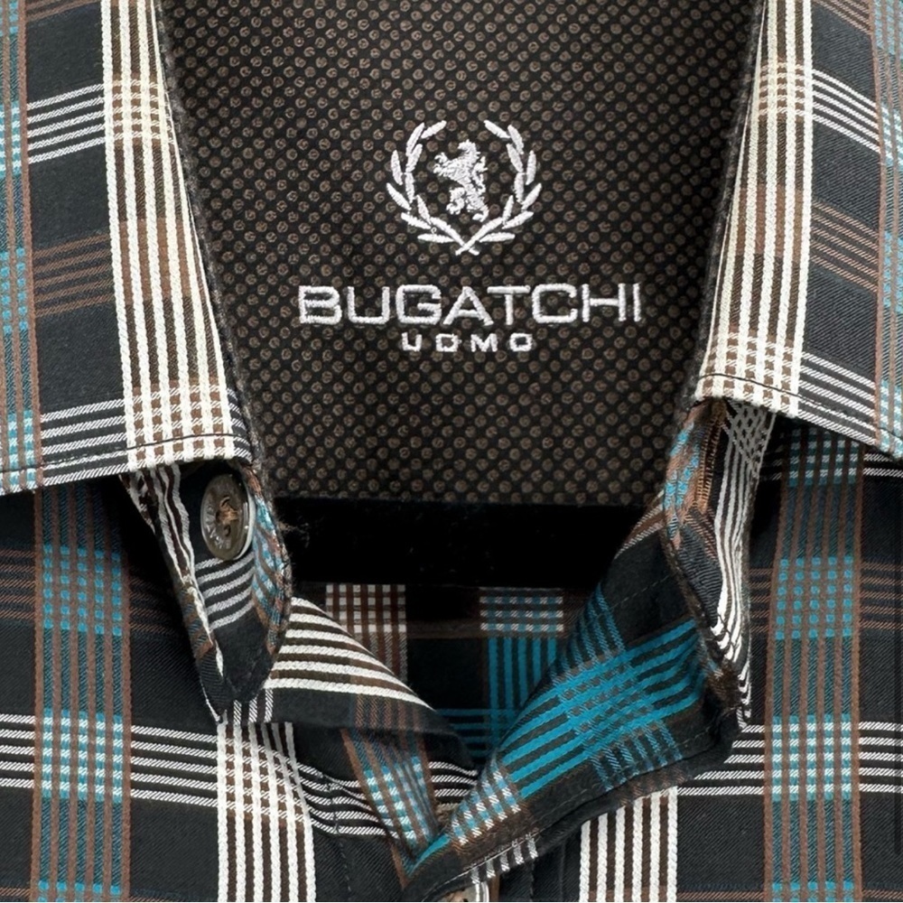 Bugatchi Uomo Men's Long Sleeve Contrast Cuffs Button Down Shirt Size Medium - Picture 6 of 14